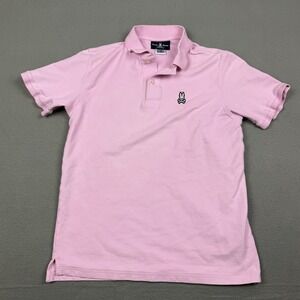 Men's Psycho Bunny Pink Polo Shirt Size 6 (SHRUNK FITS LIKE SIZE 4-5) READ